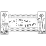 Slovník právní podmínky label vektorový obrázek